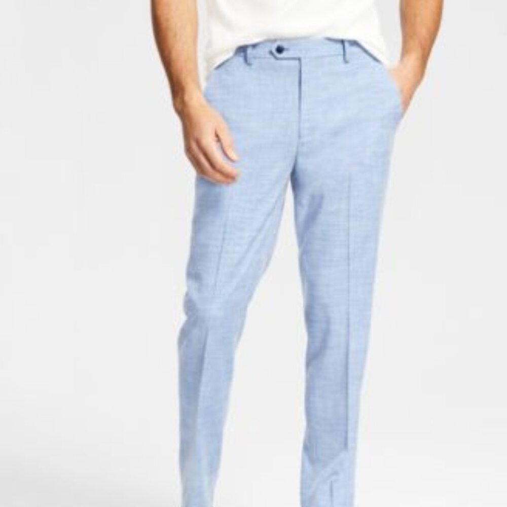 NWT Alfani Mens Slim Fit Stretch Solid Suit Pants Blue 30 x 32 - Picture 2 of 4